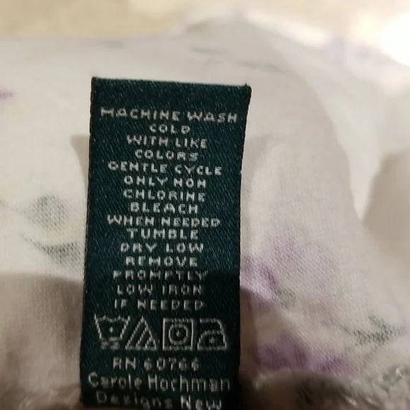 Lauren Ralph Lauren cream w/purple flowers long sleeve pajamas sz 2X EUC - Picture 6 of 8